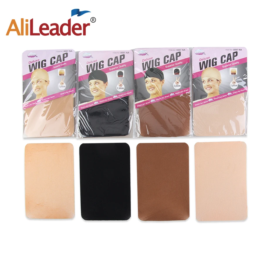 

Alileader 2Pcs Brown Stocking Cap Mesh Wig Cap Beige Black Nude Stocking Cap Hair Wig Nets Stretch Mesh Wig Cap For Making Wigs