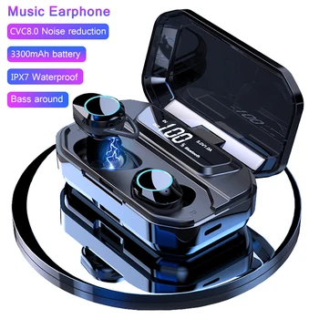 

G02 TWS bluetooth earphone Stereo headset Bass surround IPX7 Waterproof Earphone Built-in 3300mAh battery wireless earphones