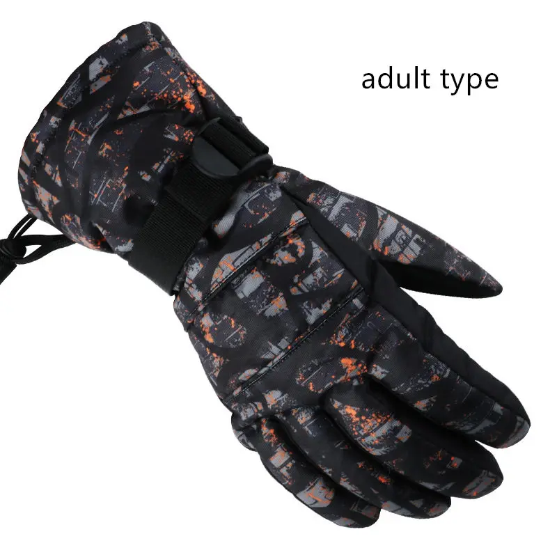 Хлопковые Водонепроницаемые зимние лыжные перчатки с внутренней подкладкой, теплые зимние спортивные перчатки для катания на скейтборде - Цвет: FYST01O