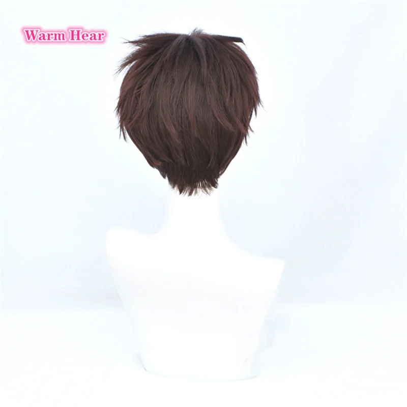 Anime Cosplay Wig Ikari wig Cosplay Wig Women Men Cute Short Brown Hair Shinji Wigs Ikari Hair + a wig cap anime cosplay