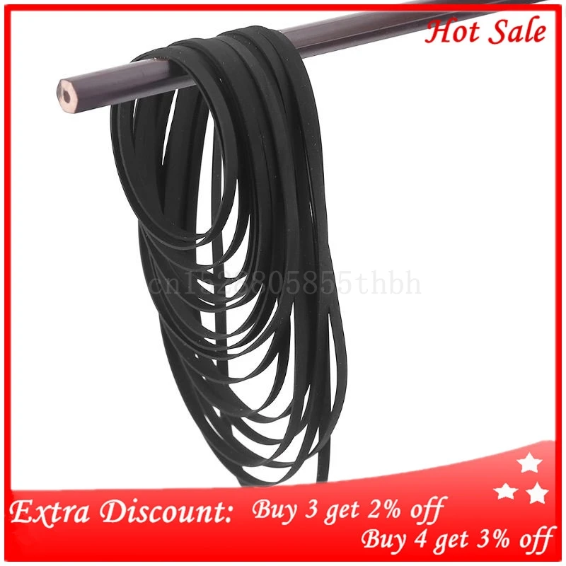Durable 4mm Wide Rubber Flat Turntable Belt Replacement