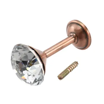 

uxcell 4Pcs Curtain Drapery Holdback 1.6" Dia Glass Crystal Clear Hanger Red Bronze to kitchen, living room, bedrooms etc.