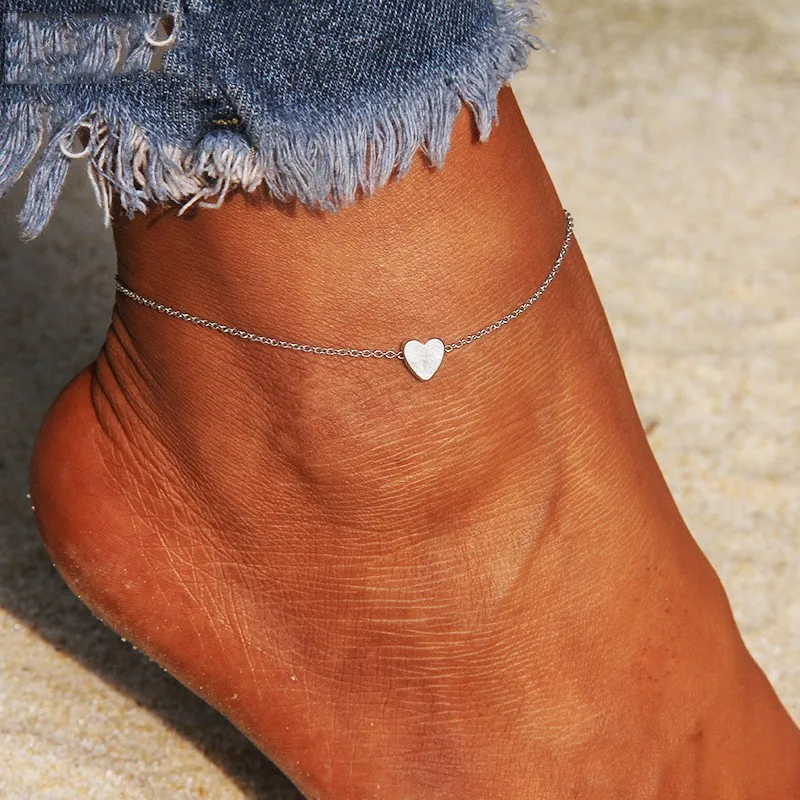 Bohemio minimalista tobillera encanto geométrico pulsera Cadena de pie de plata de oro de verano de Color ajustable playa desgaste de la pierna de regalo de la joyería