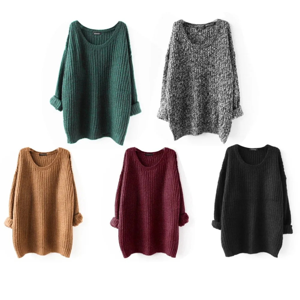 Fashion Medium Length Women Loose Sweaters Round Collar Slim Fit Warm Pullovers Leisure Daily Wear Autumn Female Knitting Tops
