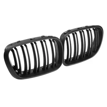 

Hot Pair Matte Black Front Kidney Grille Grills Double Slat For BMW E53 X5 2000 2001 2002 2003 Car Styling Racing Grills