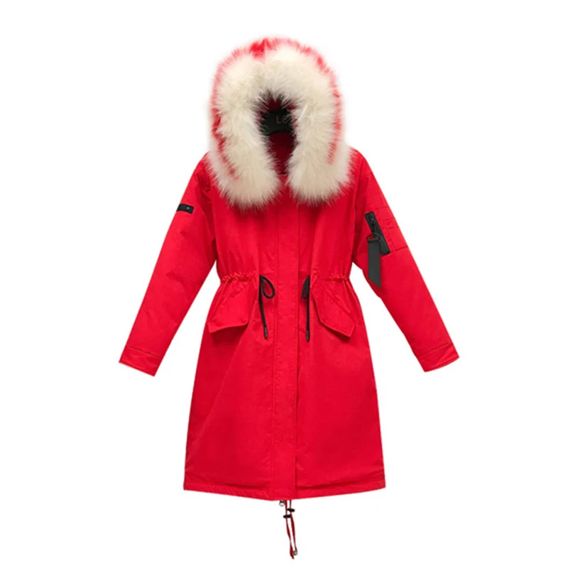 ##BUY Rlyaeiz 2019 Fashion Fleece Warm Winter Coat Jacket Women Colorful Fur Collar Hooded Long Thickening Parka Coat casaco feminino