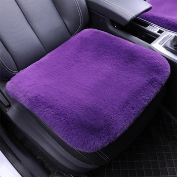 

1 piece Rex rabbit Plush Car Seat Cushion Winter Warm Automobile Cover Thicken 3cm Square Mat Comfortable and durable