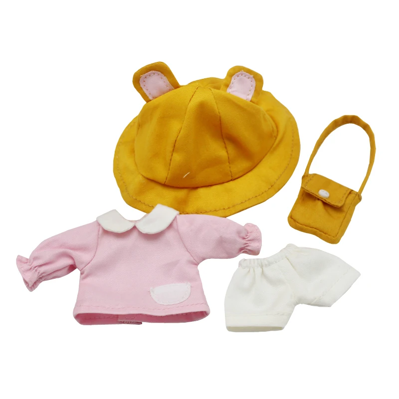 Doll Clothing Accessories Shirt short pant Hat bag Kindergarten uniform Clothes 4pcs for Ob11 obitsu 11 Molly GSC 1/12 BJD