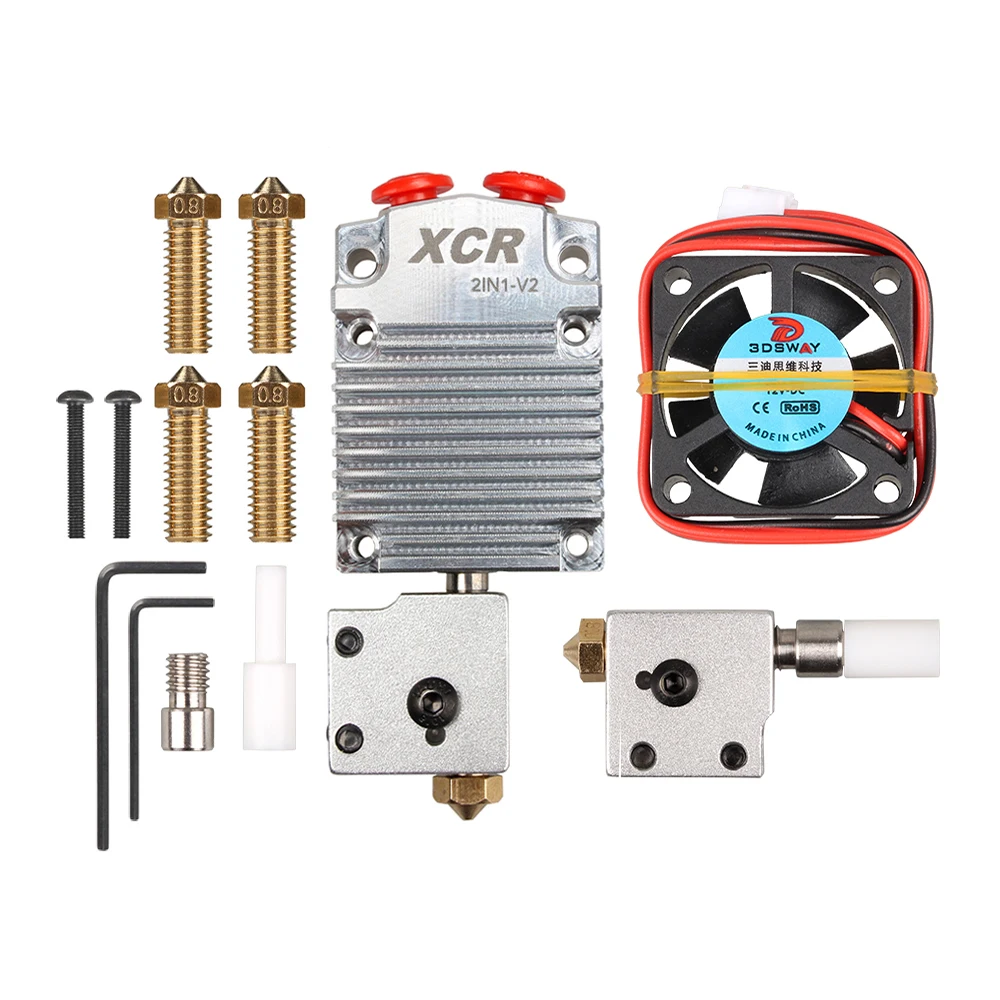 Детали экструдера для 3D принтера XCR 2IN1 V2 hotend двухцветная Печатная головка с