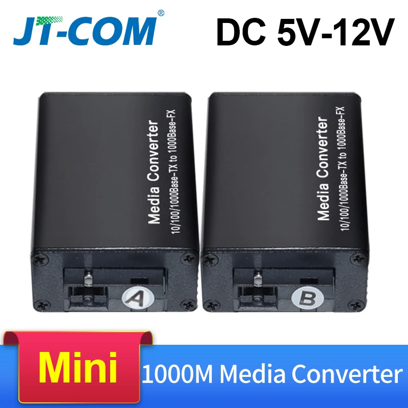 DC 5V-12V 20KM 1000M Mini Gigabit Media Converter Fiber Optic to RJ45 Single Mode Ethernet Switch Optical Transceiver SM SC FTTH zx01 pro mini pc 11th n5105 8g ddr4 dual rj45 1000m lan gaming computer 3 hd mi 4k 60hz win11 office pc