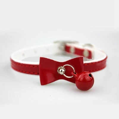 red-jw0004 Ошейник для кошек из искусственной кожи с колокольчиком для маленьких собак товары для домашних животных в ошейники для кошек и щенков выдвижной ошейник для собак JW0001 - Цвет: red-jw0004