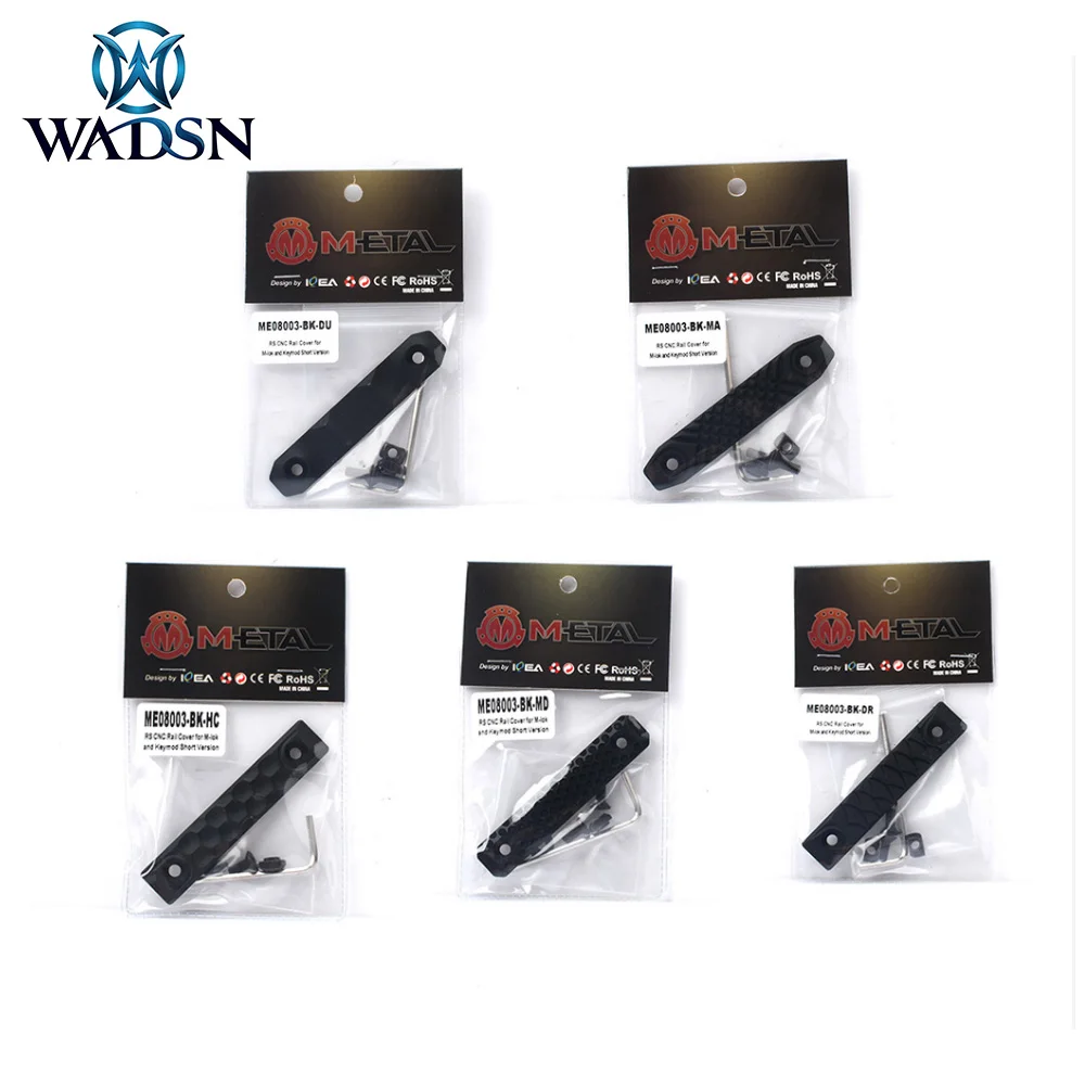 Liga de Alumínio Capa para M-lok e Keymod Wadsn Airsoft Ferroviário Sistema Curto Me08003 Scope Monta Acessórios Caça rs Cnc 10 ferroviário capa para m-lok e keymod sistema