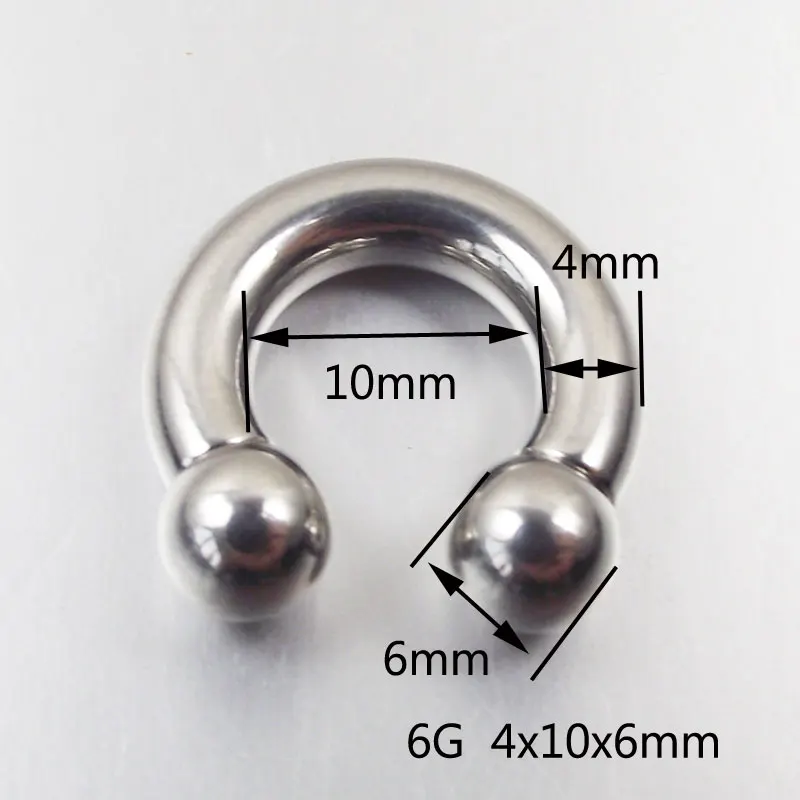 1 шт. 6 г 4x10x6 мм модное Золотое стягивающее кольцо из нержавеющей стали кольца пирсинг для бровей кульчик для носа пирсинг для пирсинга сосков ювелирные изделия - Окраска металла: Silver 4x10x6mm
