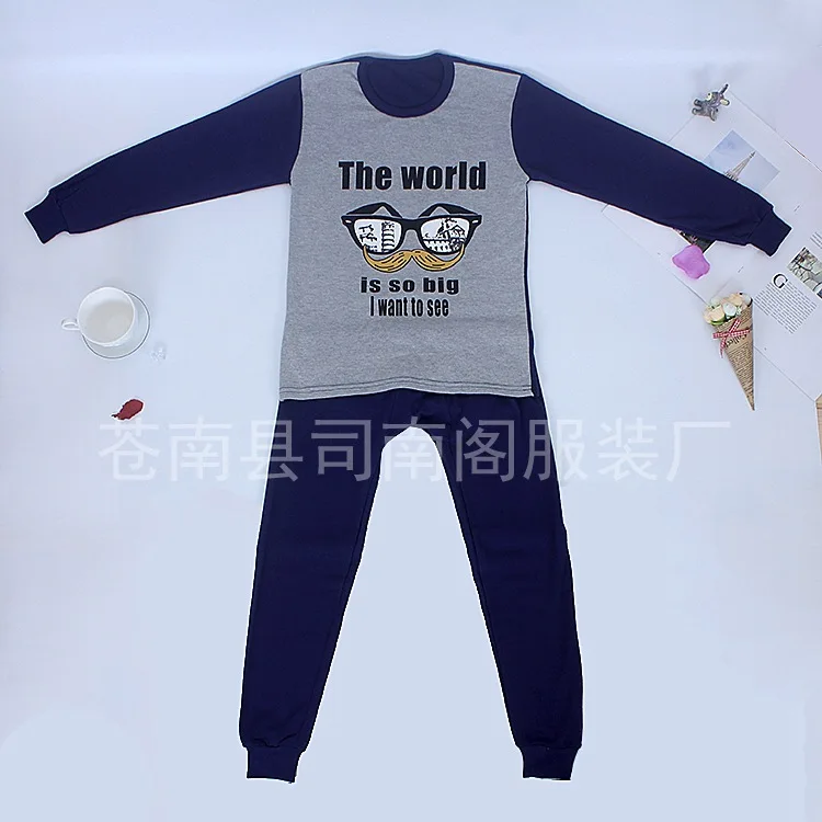 

Hot Sales Cartoon Pattern Childrenswear Big Boy Set Spring And Autumn Crew Neck Long Sleeve BOY'S Long Sleeve