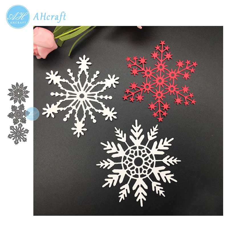 

AHcraft 3pcs Snowflake set Metal Cutting Dies Scrapbook paper craft knife mould blade punch stencils 2019 die cut