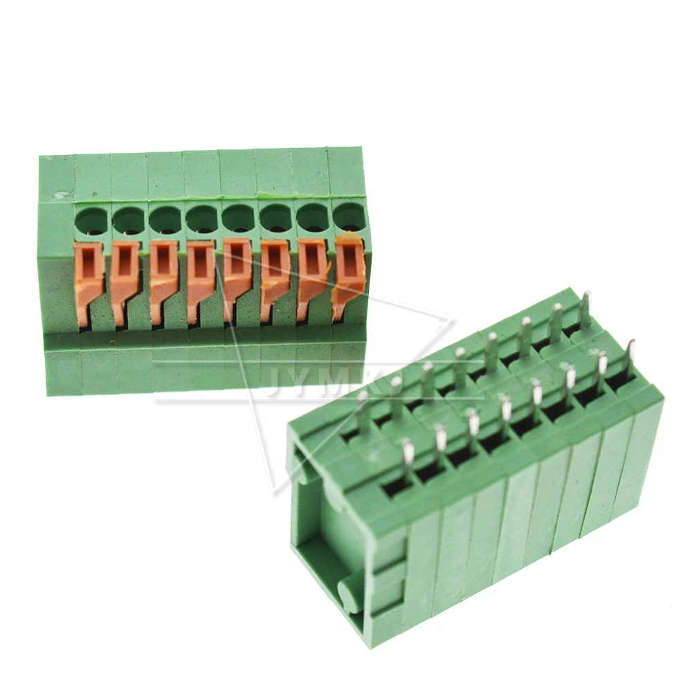 5 шт. KF141R KF141V 2,54 мм шаг PCB прямое стопы разъемы 2/3/4/5/6/7/8/9/10P 141V-2.54 Весна Screless Медь клеммной колодки