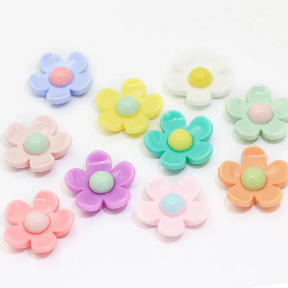 Resin Daisy Flower Charms 20mm Flatback Hair Bow Making Flower Daisy Flatback Charms Resin