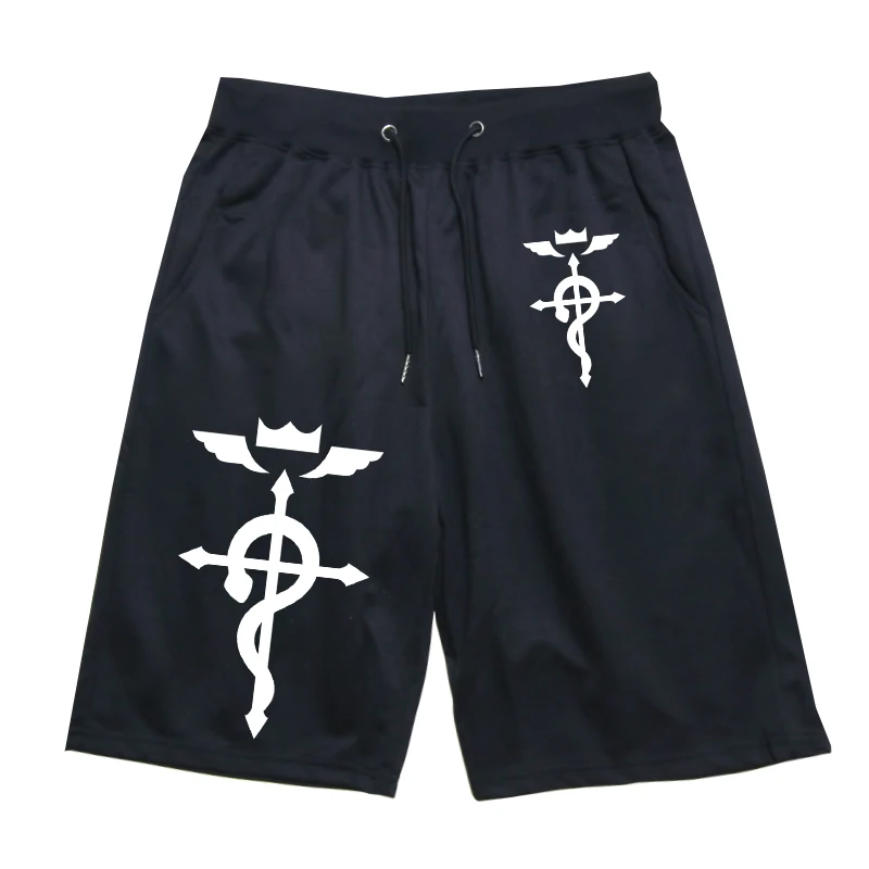 Стальной алхимик, спортивные штаны для бега, фитнеса, до колена, дышащие брюки, тонкие спортивные штаны для мужчин и женщин, спортивные короткие штаны