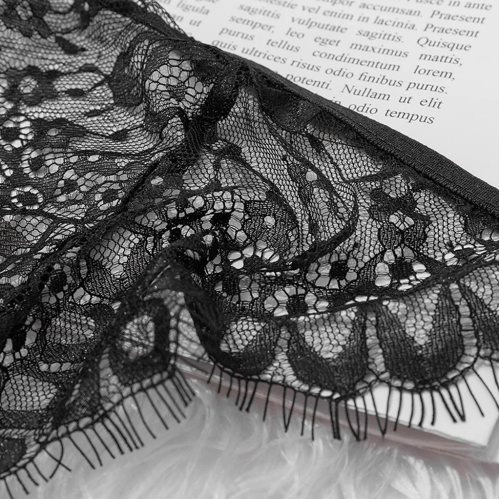 Sexy Lingerie Lace Embroidery  G-string Thong Temptation Underwear Sleepwear Lace lingerie 3 piece set free shipping 40A1 (8)