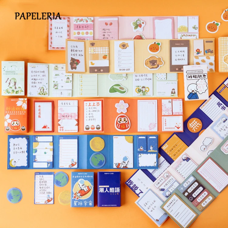 

260/sheet Memo Pads Sticky Notes Set Avocado Planet Diary Scrapbooking Stickers Office School Stationery Kawaii Notepad