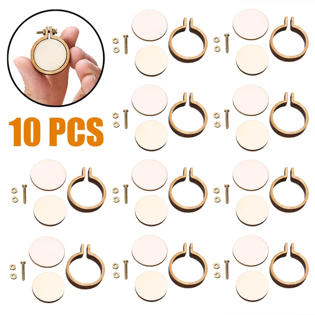 10pcs/20pcs Mini Embroidery Hoops Wooden Cross Stitch Round Frame DIY Hand  Craft