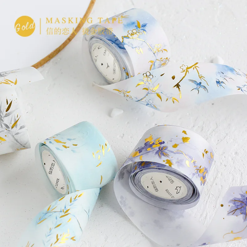 1 рулон ленты с золотым тиснением декоративная японская Васи лента 30 мм x 5 м для