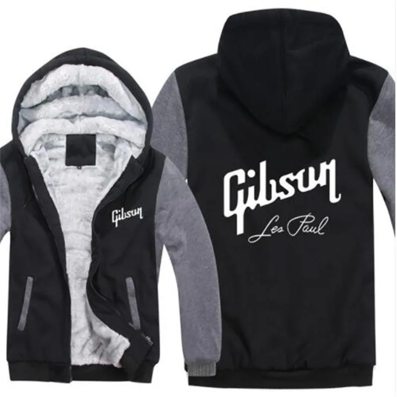 Gibson толстовки зимняя куртка для мужчин повседневная шерстяная подкладка флис Gibson Les свитшоты Paul пуловер с капюшоном - Цвет: 3