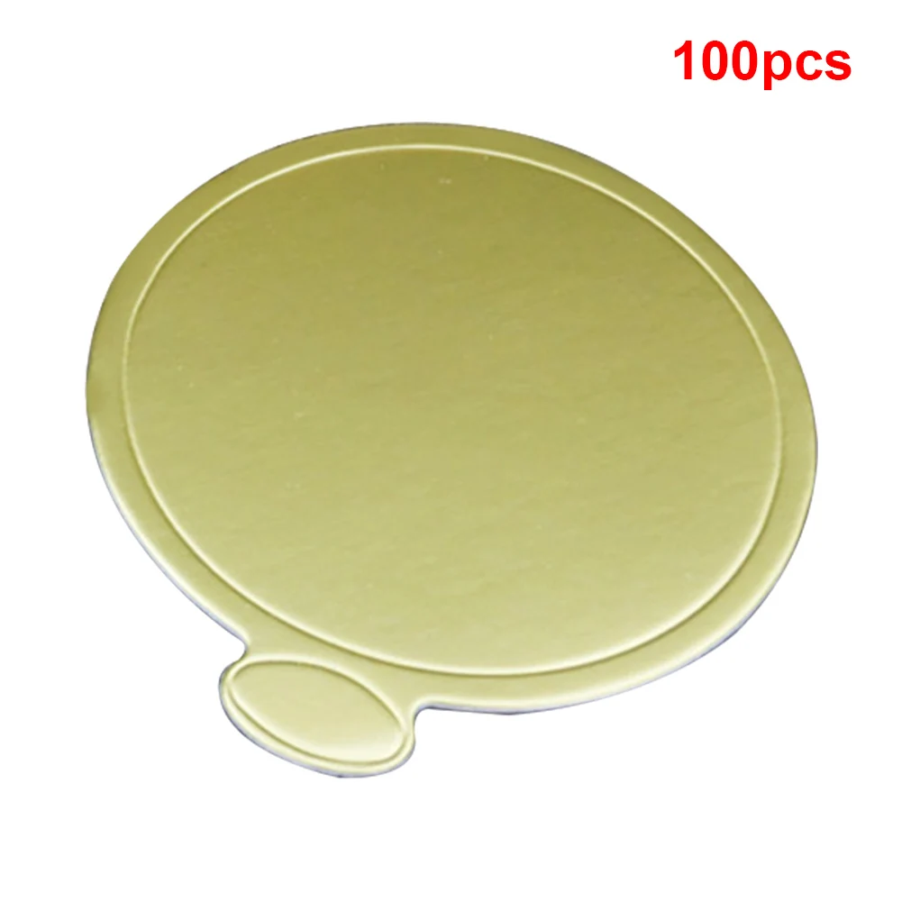 

Portable Kitchen Tool Cake Base Paper Coasters Disposable Shiny Durable Multifunctional Gold Cake Paper Board Pastry Decorative