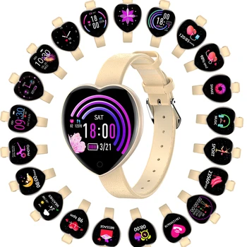 

Heart Shaped Bracelet T52 Supports Application Air Upgrade Call Reminder Information Push Blood Pressure Watch Heart Clock