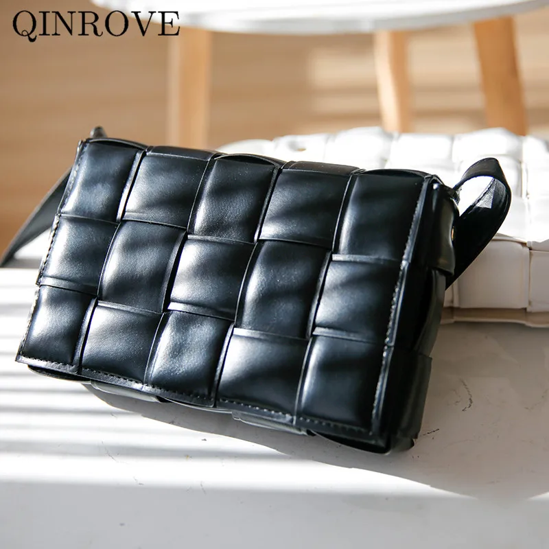 

Solid Color Woven Flap Shoulder-bags Crossbody Bag Women Travel Bag Soft PU Leather Female Ladies Small Beige Khaki High Quality