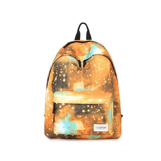 JJ9088-huangse Рюкзак серии богиня рюкзак для отдыха дорожная сумка Модная легкая Студенческая сумка с принтом звездного цвета - Цвет: JJ9088-huangse