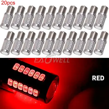 

20PCS Car Light Signal Lamp 1156 BA15S Led Led Red Turn Brake Light Tail Lamp 33SMD 5630 LED Auto Rear Reverse Bulb 1159 5007