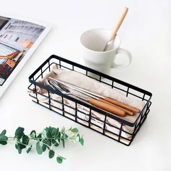 

Kitchen seasoning cans sundries storage small basketry bathroom desktop rack wall bath basket iron art simple YHJ121709