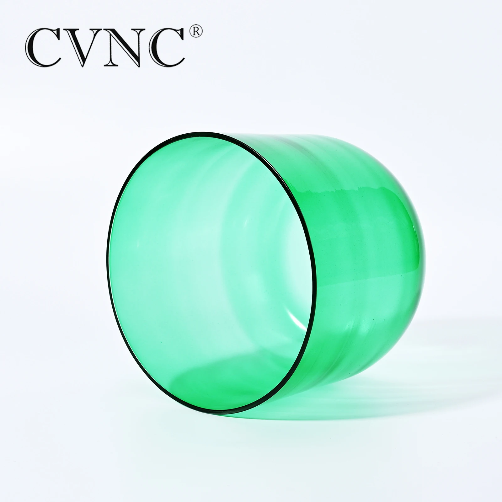 

CVNC 6'' or 7" Green Colored Clear Note F Heart Chakra Quartz Crystal Singing Bowl