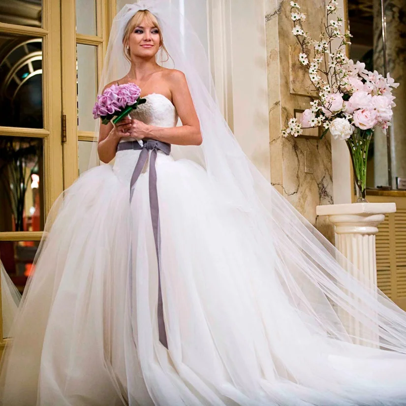 Модное платье с открытыми плечами Милая Длинные Свадебные платья vestido de noiva длинный Тюль свадебное платье с бантом на поясе; vestido de noiva