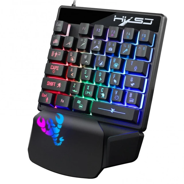  One Handed RGB Professional Gaming Keyboard And Mouse Combo, 35  Keys Portable PUBG, Half Keyboard Gaming Set for Laptop PC Xbox PS4 Switch  Gamer : Electronics