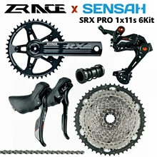 SENSAH SRX PRO 1x11 Speed, 11 s Road Groupset, R/L Shifter + tylne przerzutki + ZRACE chainset Cassette, rowery żwirowe cyclo-cross