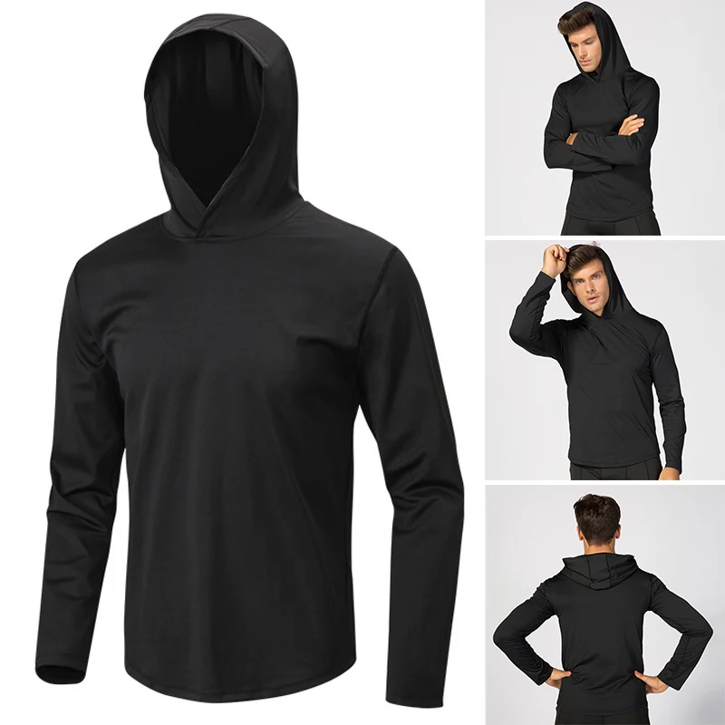 Men's Sports Tops Long Sleeve Running Athletic Pullover Quickdrying Fitness Tshirt For Sports