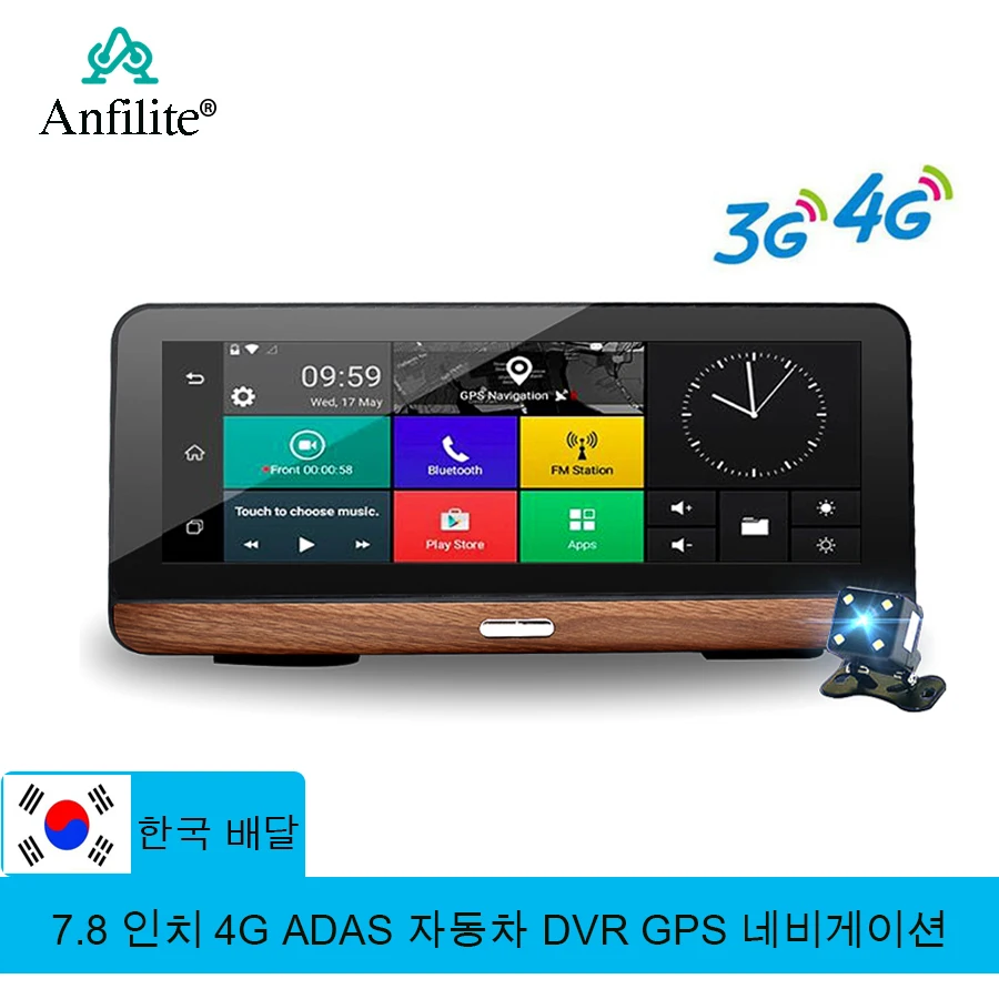 Anfilite 4G ADAS Автомобильная камера с двумя объективами, запись gps, Android 5,1, DVRs, wifi, 1080 P, видео, портативный регистратор, видеорегистратор 1920*1080 DVR