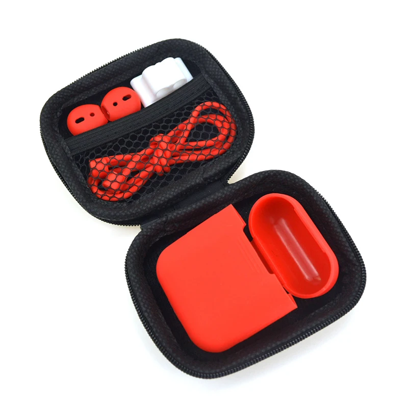 6 IN-1 Cases Lanyard Carabiner Protective Case For AirPods Headphone Silicone Cover For Air Pods 2 Case Accessories Storage Box