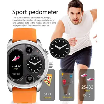 

T3 smart watch dual time zone color screen intelligence rate detection counter sleep heart step call information waterproof D8N4