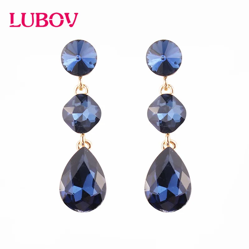 

LUBOV Mixed color Square Candy Crystal Drop Earrings for Women Korean Fasion Jewelry Party Wedding Earrings Gift Free Shipping