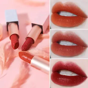 

1pcs Professional Matte Lipstick Women Long Lasting Moisturizing Sexy Batom Non-fading Waterproof Persistent Gloss Lip Nude S9O2