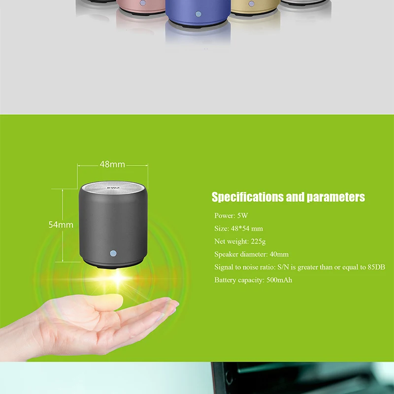New EWA A107 Mini BT Speaker  Portable Speaker Stereo Sound Wireless MaglevSpeaker Support AUX TF Caryerd MP3 Pla