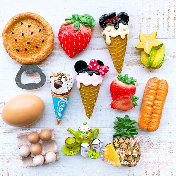 Cishimancreative Uovo Fragola Bastoncini Di Pasta Fritta Frutta Carambola Gelato Snack Adesivi Frigo Gourmet