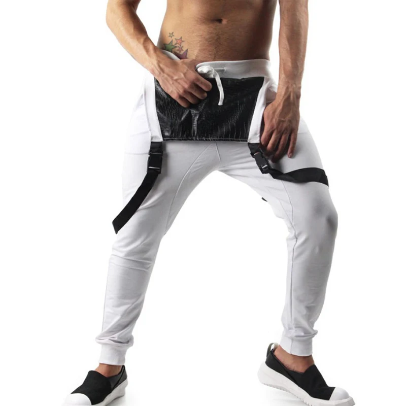 White Jumpsuit Rompe Мужской комбинезон, Одноцветный комбинезон для бега, штаны, плотник, комбинезоны, байкерские Длинные Комбинезоны Харадзюку, уличная одежда - Цвет: White Jumpsuit Rompe