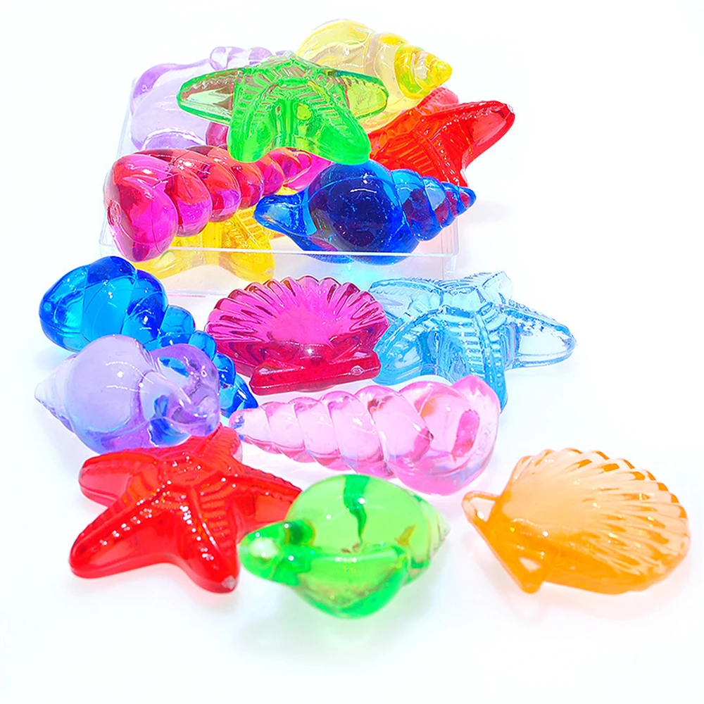 Board Game Accessories Bulk Lot Acrylic Crystal Animal and Conch Shape Kids Toys Amusement Park Colorful Stone Game Pieces