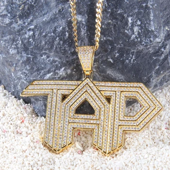 

Europe And America Selling Micro Pave Cubic Zircon TAP Letters Necklaces Pendants Fashion Hip Hop Bling Cool Rapper Mens Jewelry