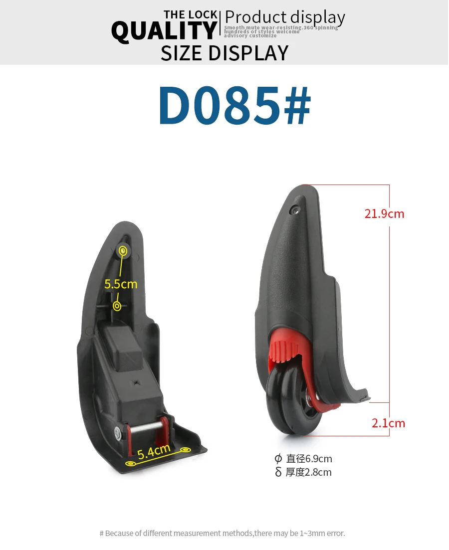 Luggage bag wheels suitcase accessorie repair password box casters suitcase parts replacement black luggage casters wheels
