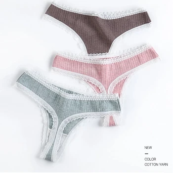 

5pcs Pack Sexy Women Cotton Panties Thongs Underwear Lingerie Low Waist G-String Soft Comfort Briefs Knickers Underpants Pink